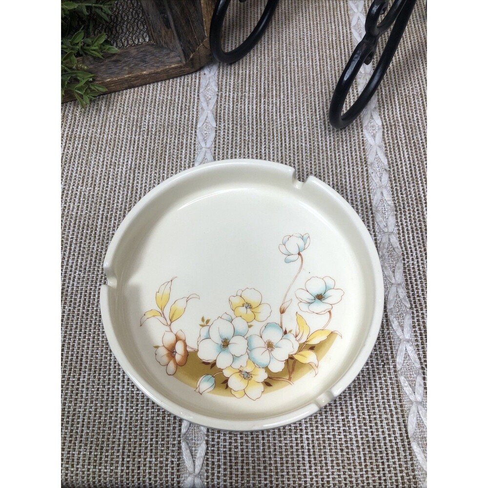 Ashtray 1970s Otagiri Made In Japan  Floral Ashtray Vtg Hippie Mod Groovy